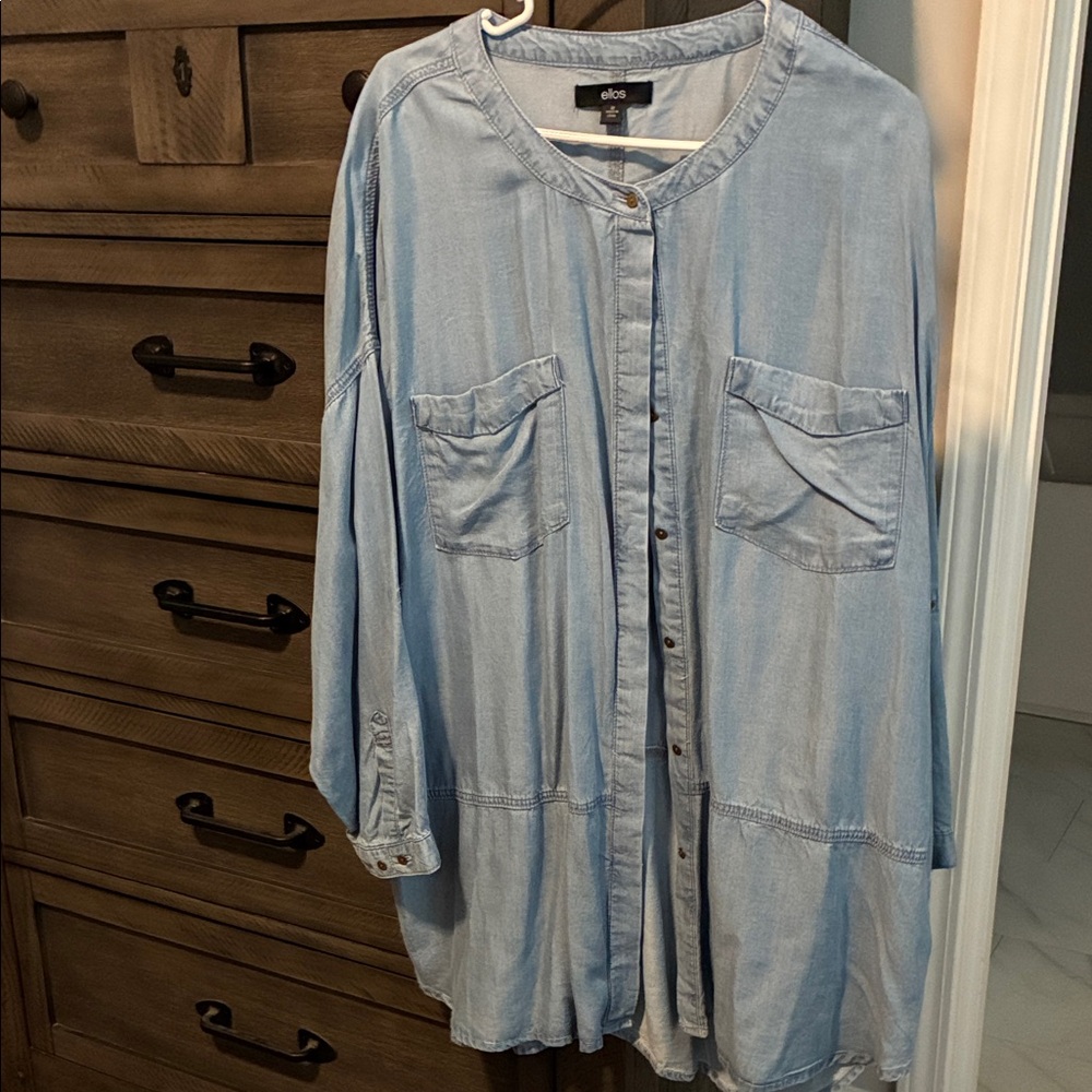 ellos Light Blue Denim Tunic Shirt
